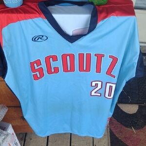 Rawlings XL Scout Blue and Red Performance Jerseys NWOT